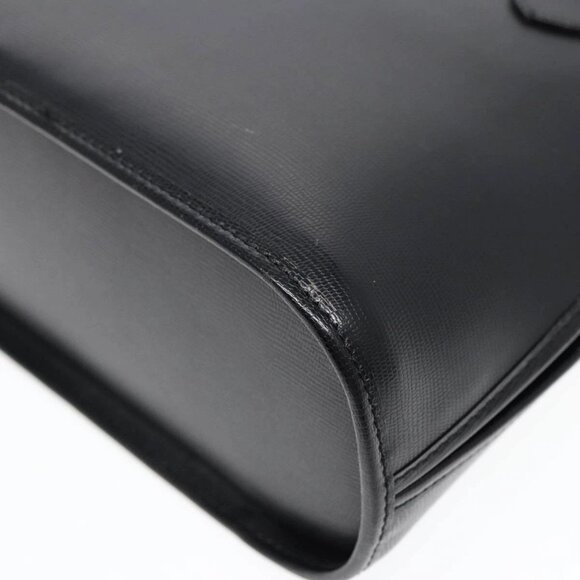 CELINE Hand Bag Leather 2way Black Gold Auth 85493 - Picture 4 of 16